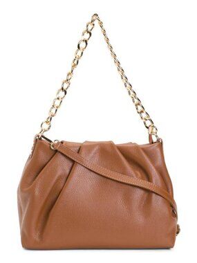 CHIARA FERRETTI Made In Italy Leather Chinch Shoulder Chain Strap Handbag